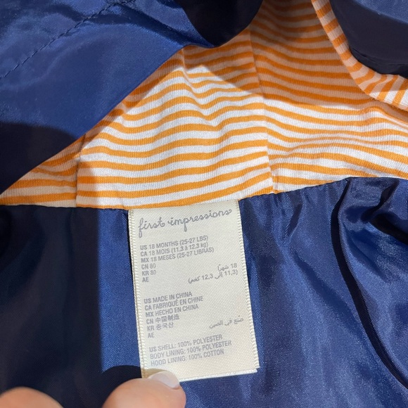 First Impressions Navy Raincoat for Kids - Picture 2 of 2